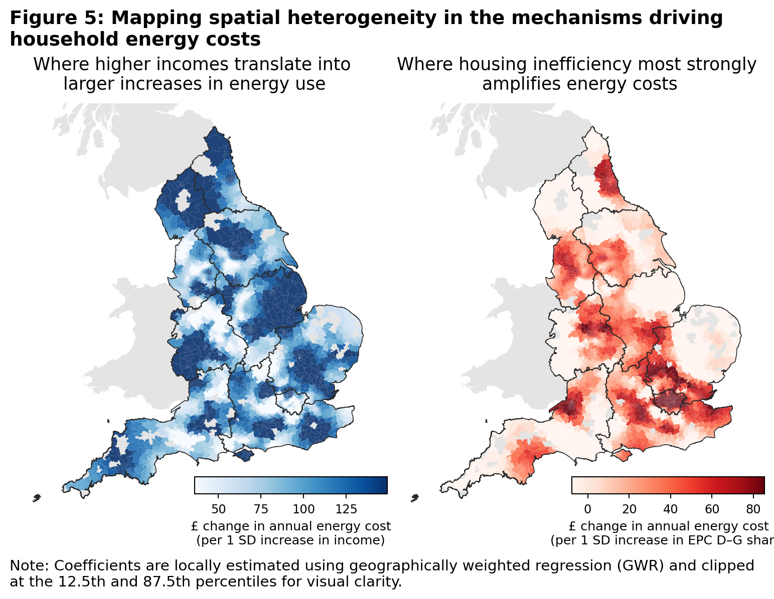 Spatial heterogeneity in mechanisms driving household energy costs