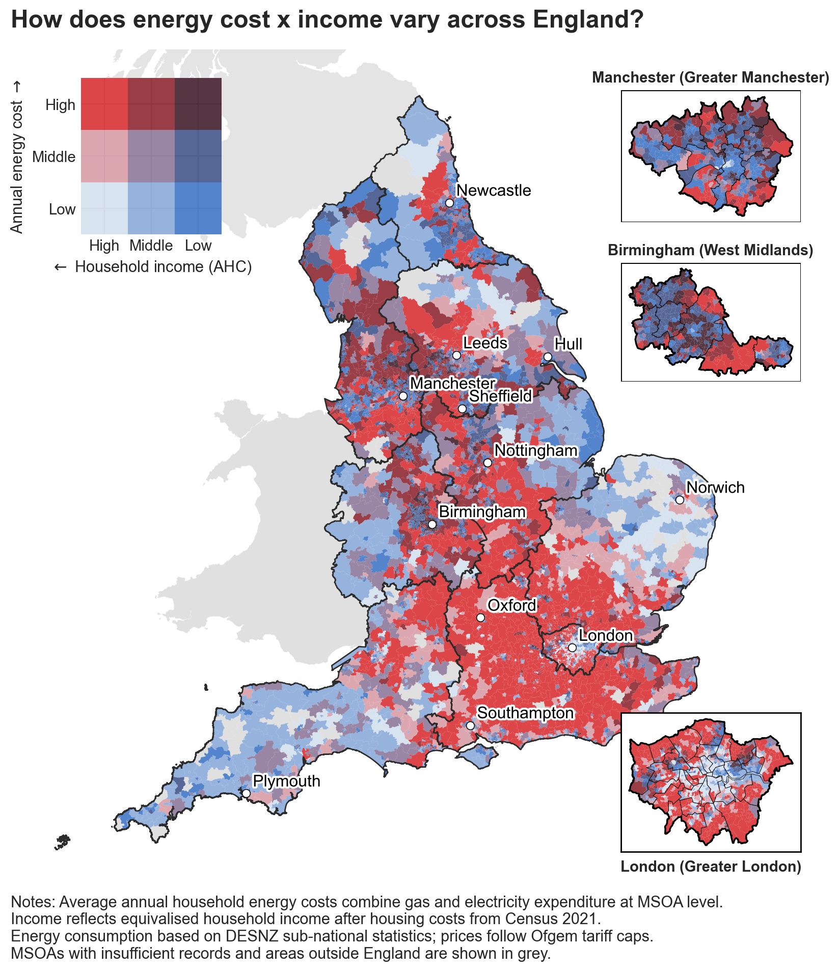 Annex: How does energy cost and income vary across England